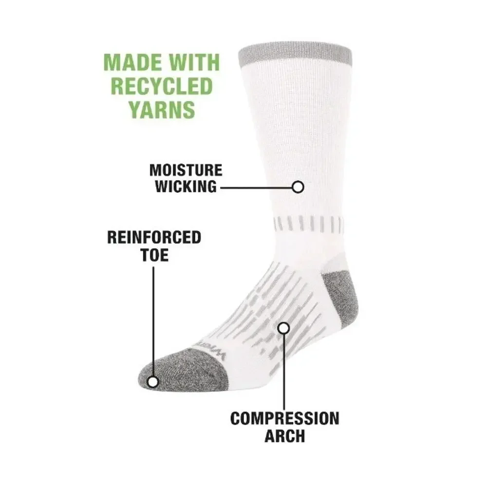 Wrangler 6 Pair Men Ultimate Durable Work Socks Sz 6-12 Reinforced Toe White New